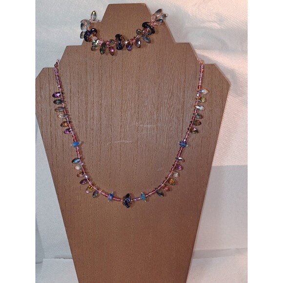 Amazing Artist made Lamp work glass, Swarovski crystals & sterling silver SET - Picture 5 of 6